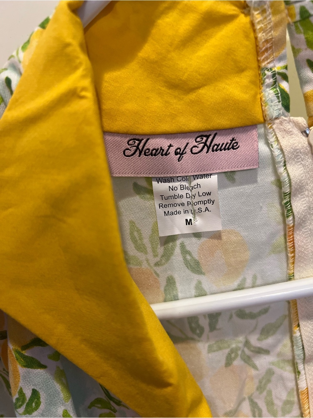 Heart of Haute Yellow Lemon Print Dress